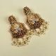 Handmade Brass Metal Jewellery Lakshmi Chandbali Earrings